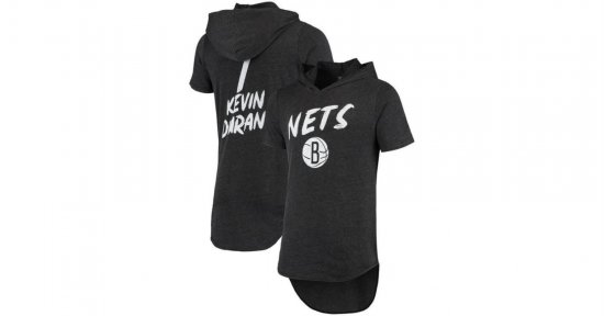 Fanatics Kevin Durant Black Brooklyn Nets Tri-blend Hoodie T-shirt for men
