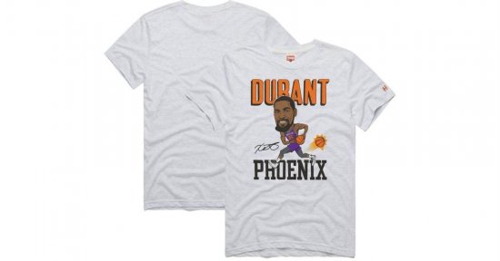 Homage White Kevin Durant Ash Phoenix Suns Caricature Tri-blend T-shirt for men
