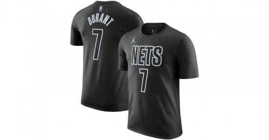 Nike Brand Kevin Durant Black Brooklyn Nets 2022/23 Statement Edition Name And Number T-shirt for men