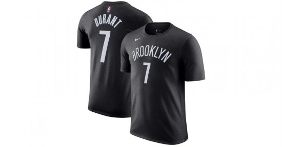 Nike Kevin Durant Black Brooklyn Nets Icon 2022/23 Name And Number T-shirt for men