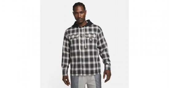 Nike Gray Kevin Durant Hooded Basketball Flannel In Black, for men