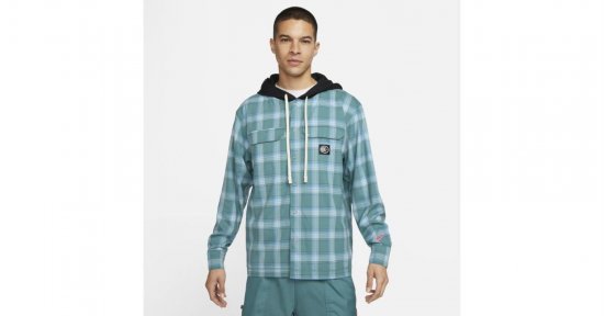 Nike Blue Kevin Durant Hooded Basketball Flannel In Green, for men