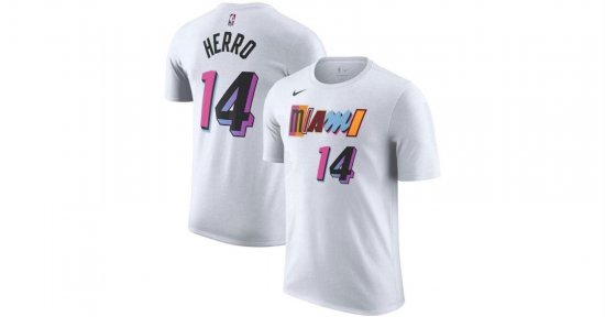 Nike Tyler Herro White Miami Heat 2022/23 City Edition Name And Number T-shirt for men