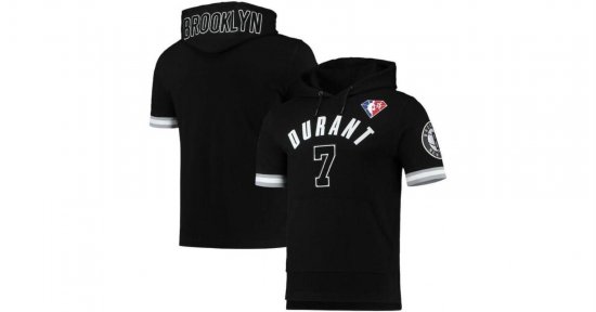 Pro Standard Kevin Durant Black Brooklyn Nets Name And Number Short Sleeve Pullover Hoodie for men