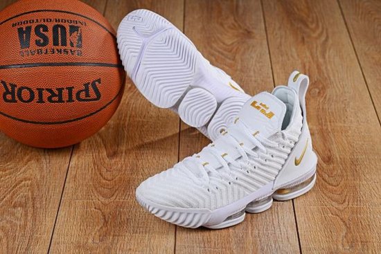 Nike Lebron James 16 Air Cushion Shoes Gold White
